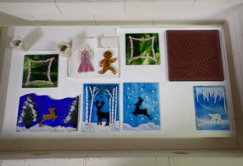 Fused glass for Christmas in the kiln